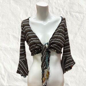 Y2K Funky Tie Up Shrug Bohemian Fairy Size S